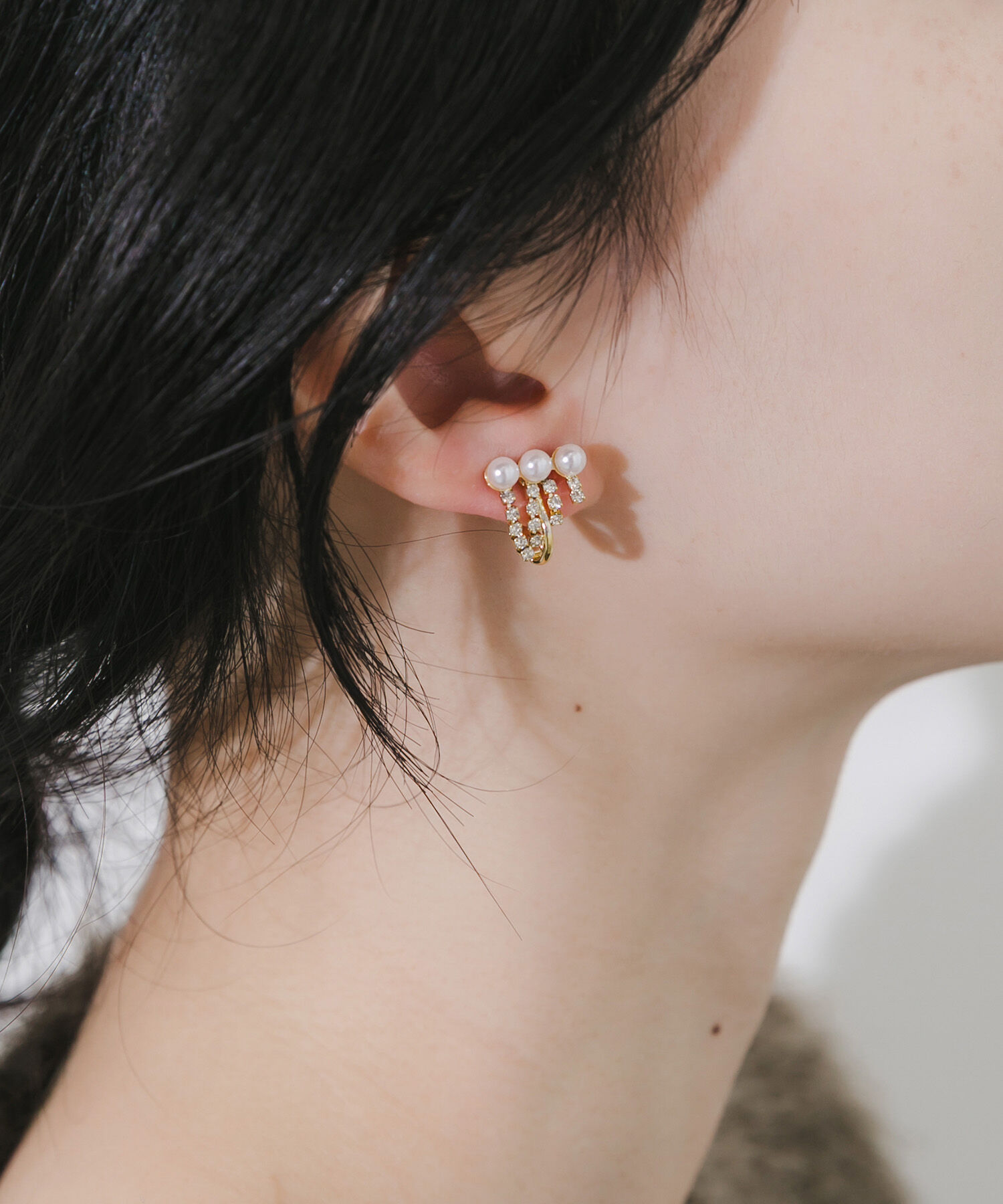 SMELLY「パールビジューフリンジイヤリング」|イヤリング|