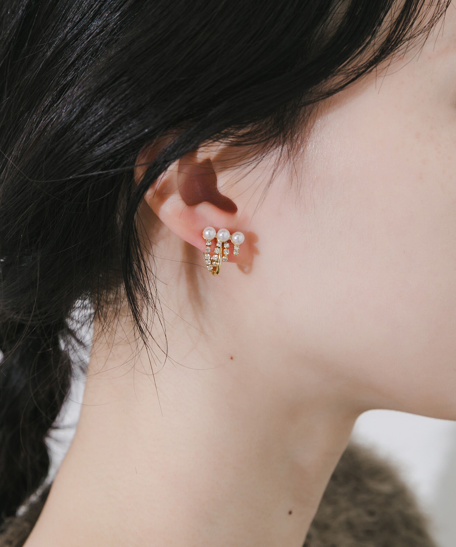 SMELLY「パールビジューフリンジイヤリング」|イヤリング|