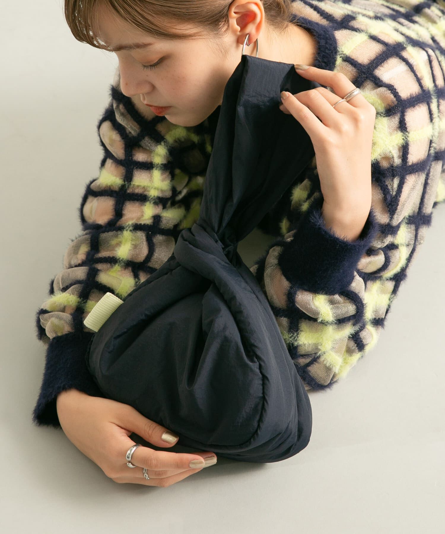  「ワンハンドルパファーナイロンBAG」|ハンドバッグ|