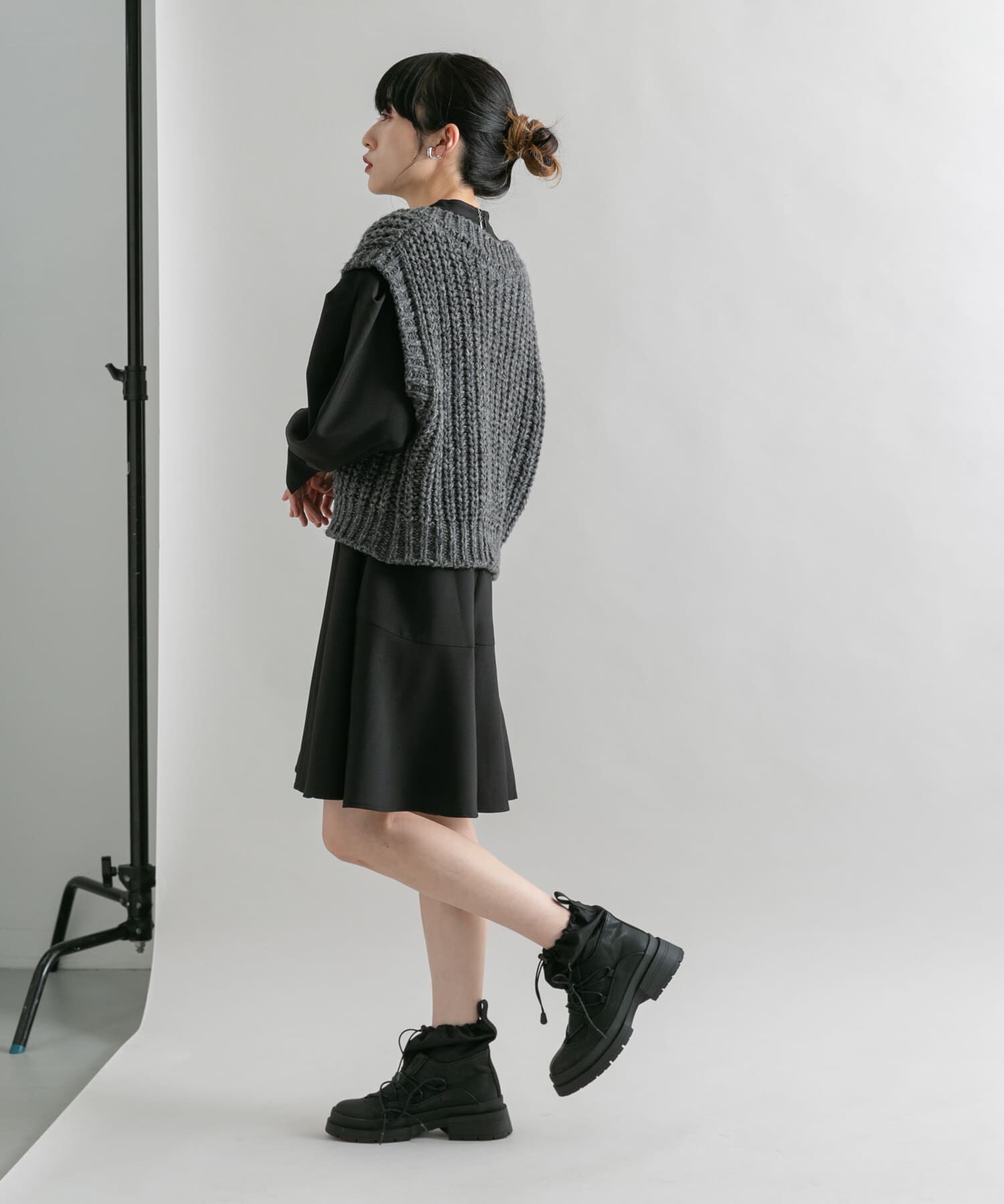  「タックスリーブミニワンピース」|ワンピース|