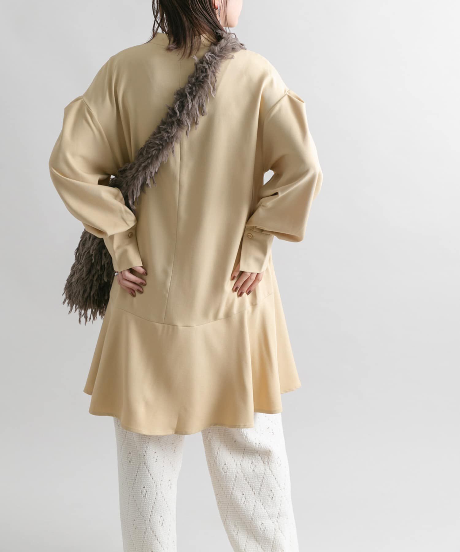  「タックスリーブミニワンピース」|ワンピース|