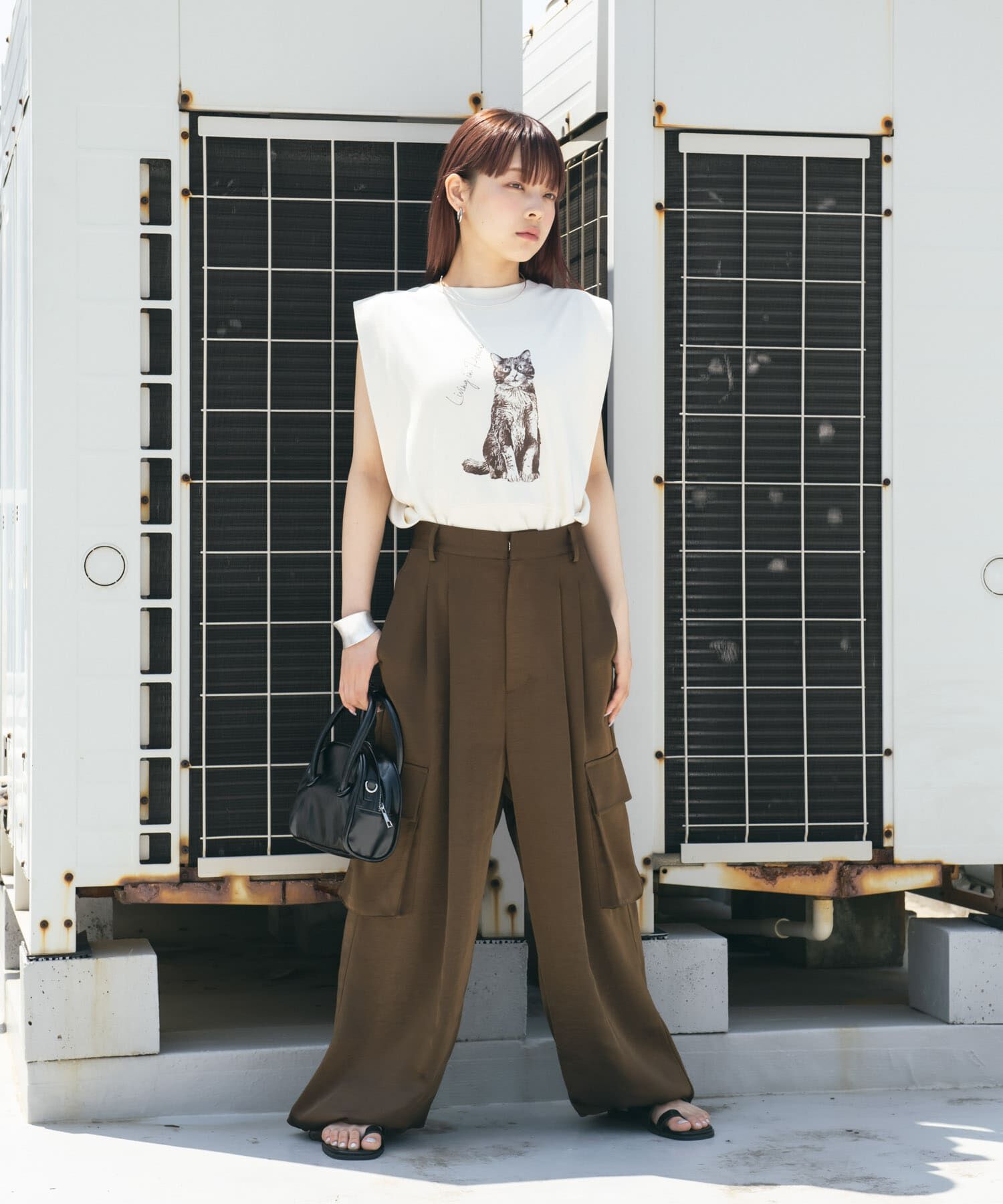  「ノースリーブプリントカットソー」|Tシャツ・カットソー|