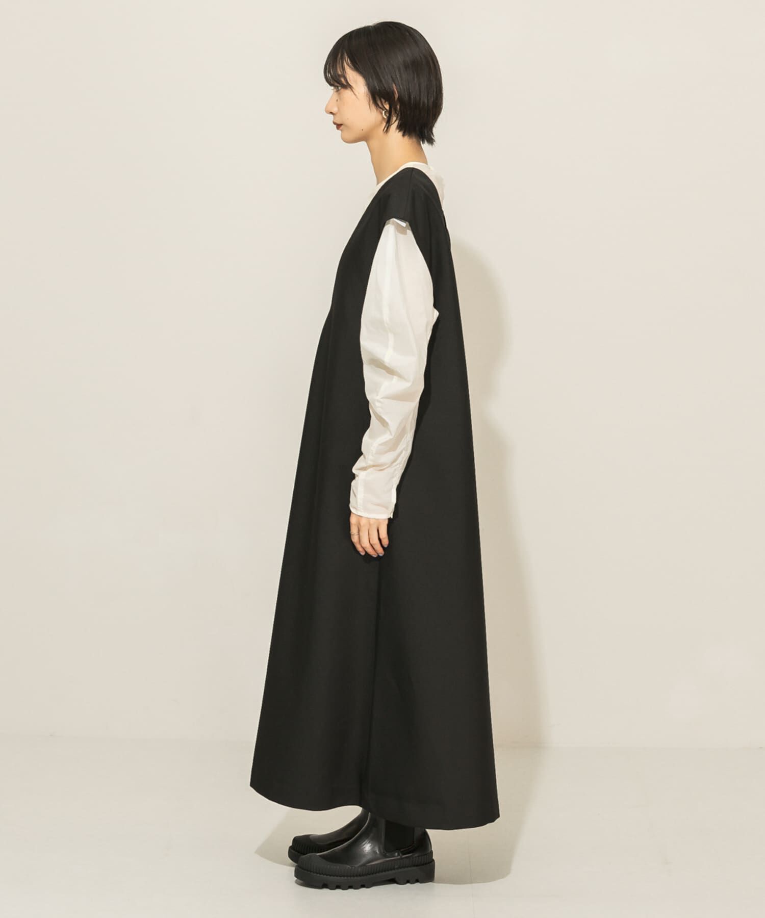  「Uネック2WAYジャンパースカート」|ワンピース|