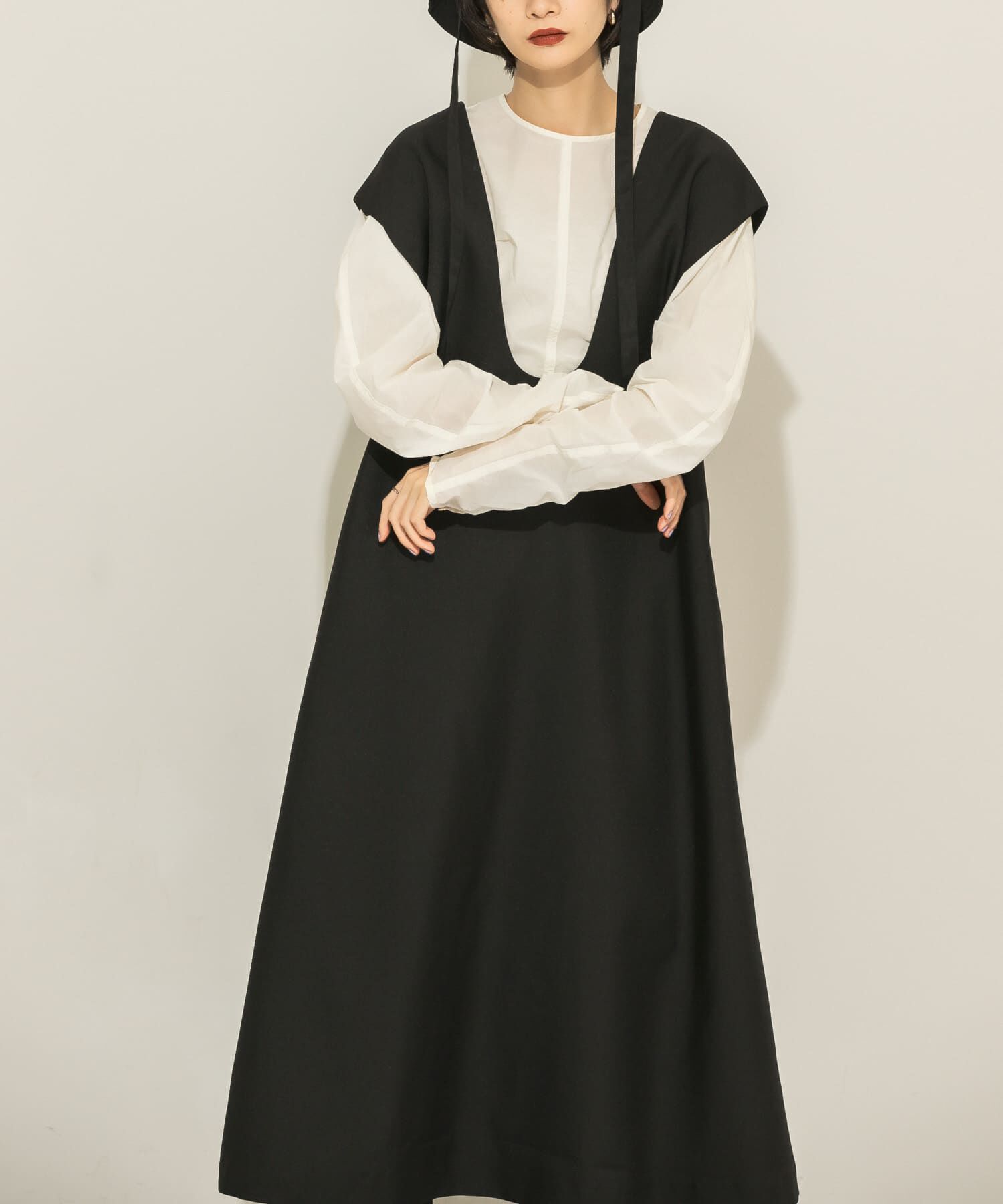  「Uネック2WAYジャンパースカート」|ワンピース|