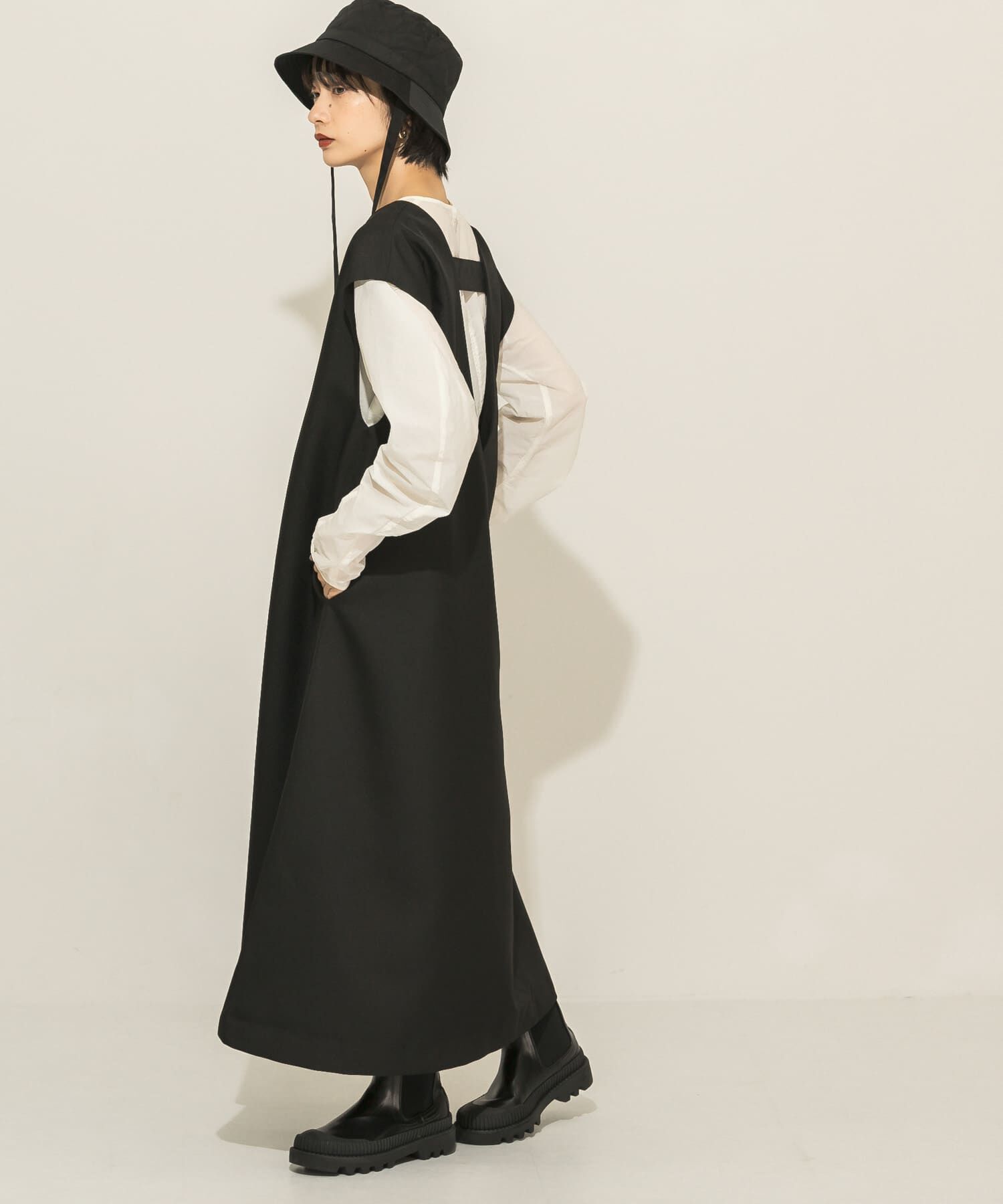  「Uネック2WAYジャンパースカート」|ワンピース|