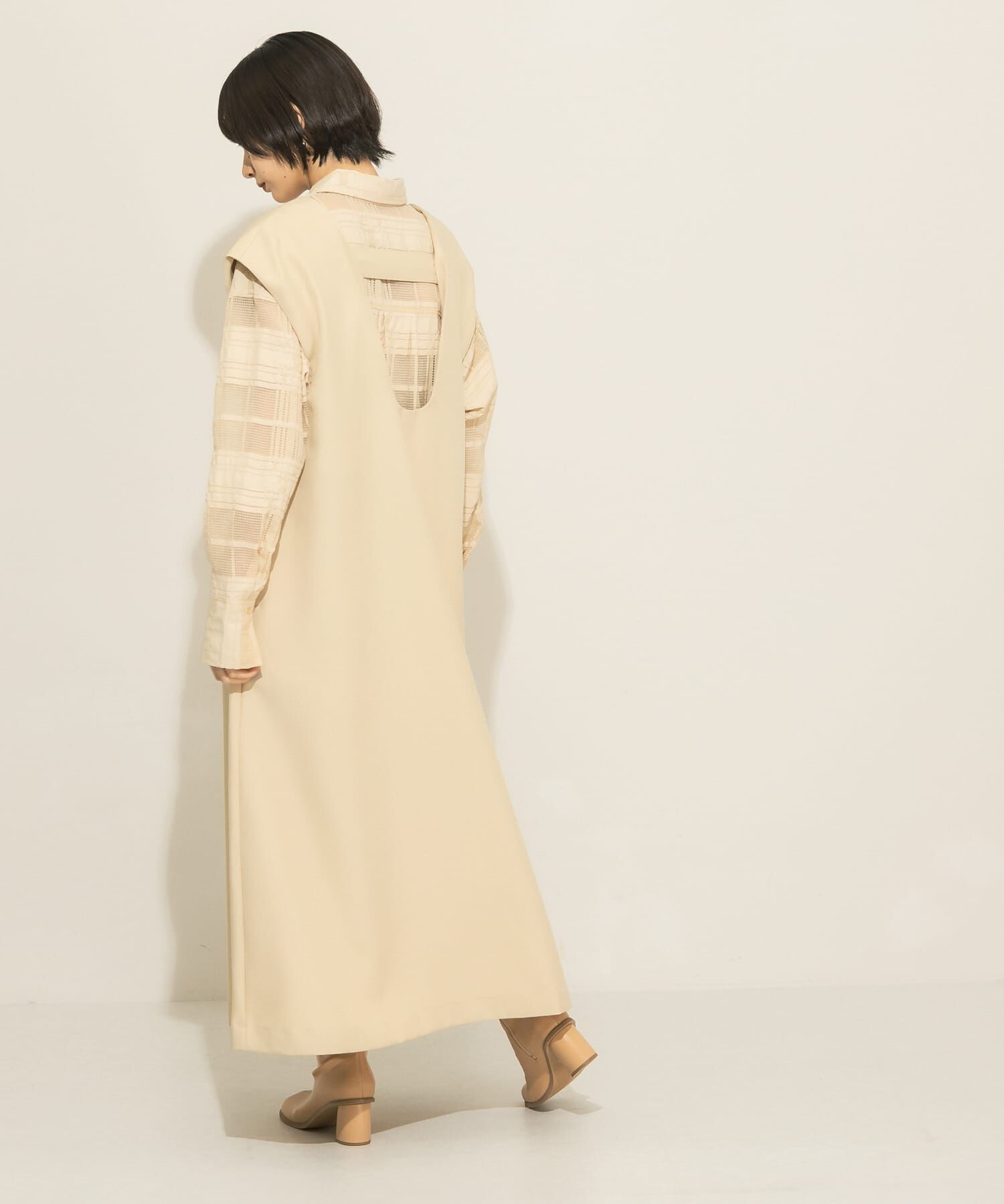  「Uネック2WAYジャンパースカート」|ワンピース|