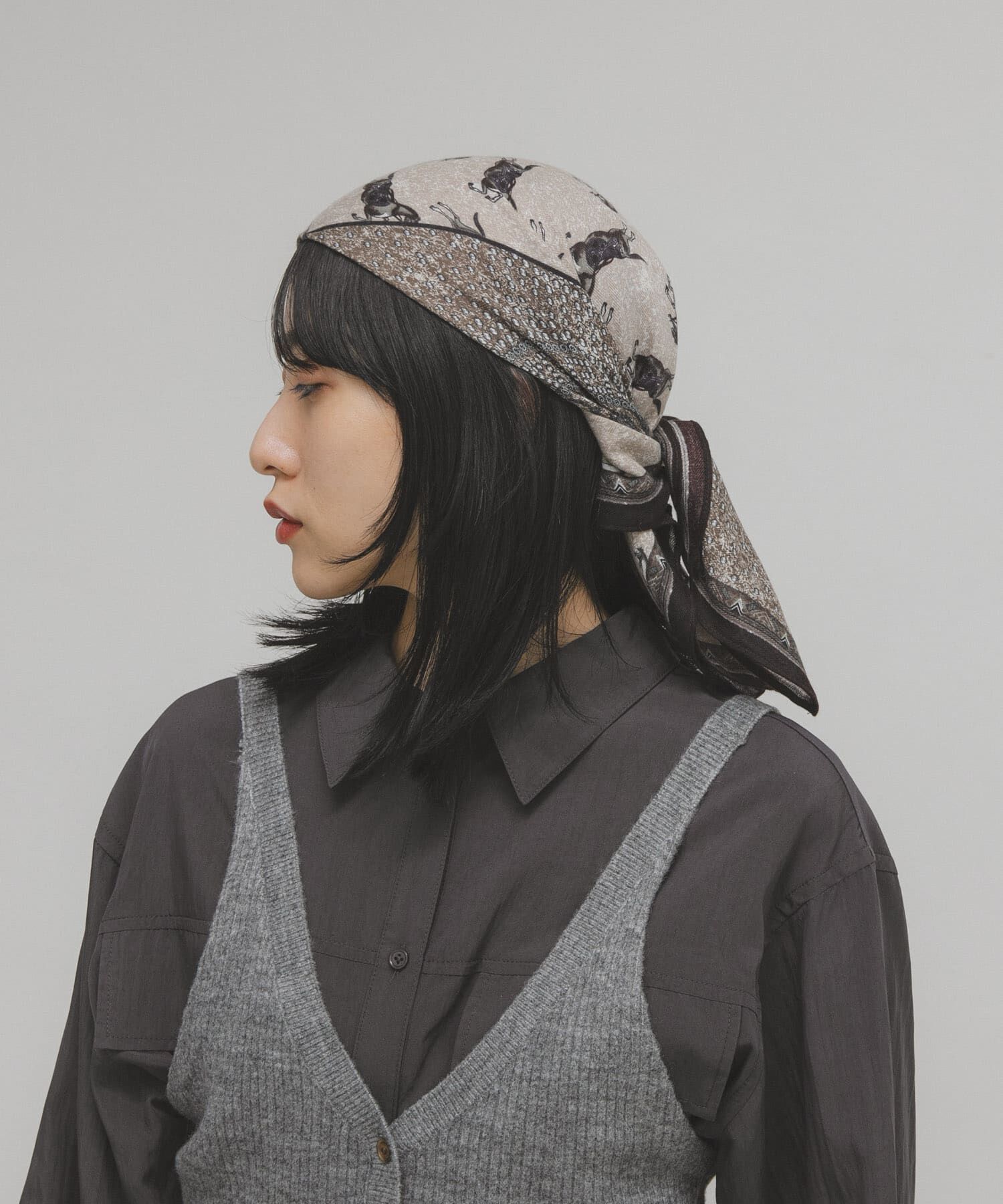  「ホースデザインビッグスカーフ」|バンダナ・スカーフ|