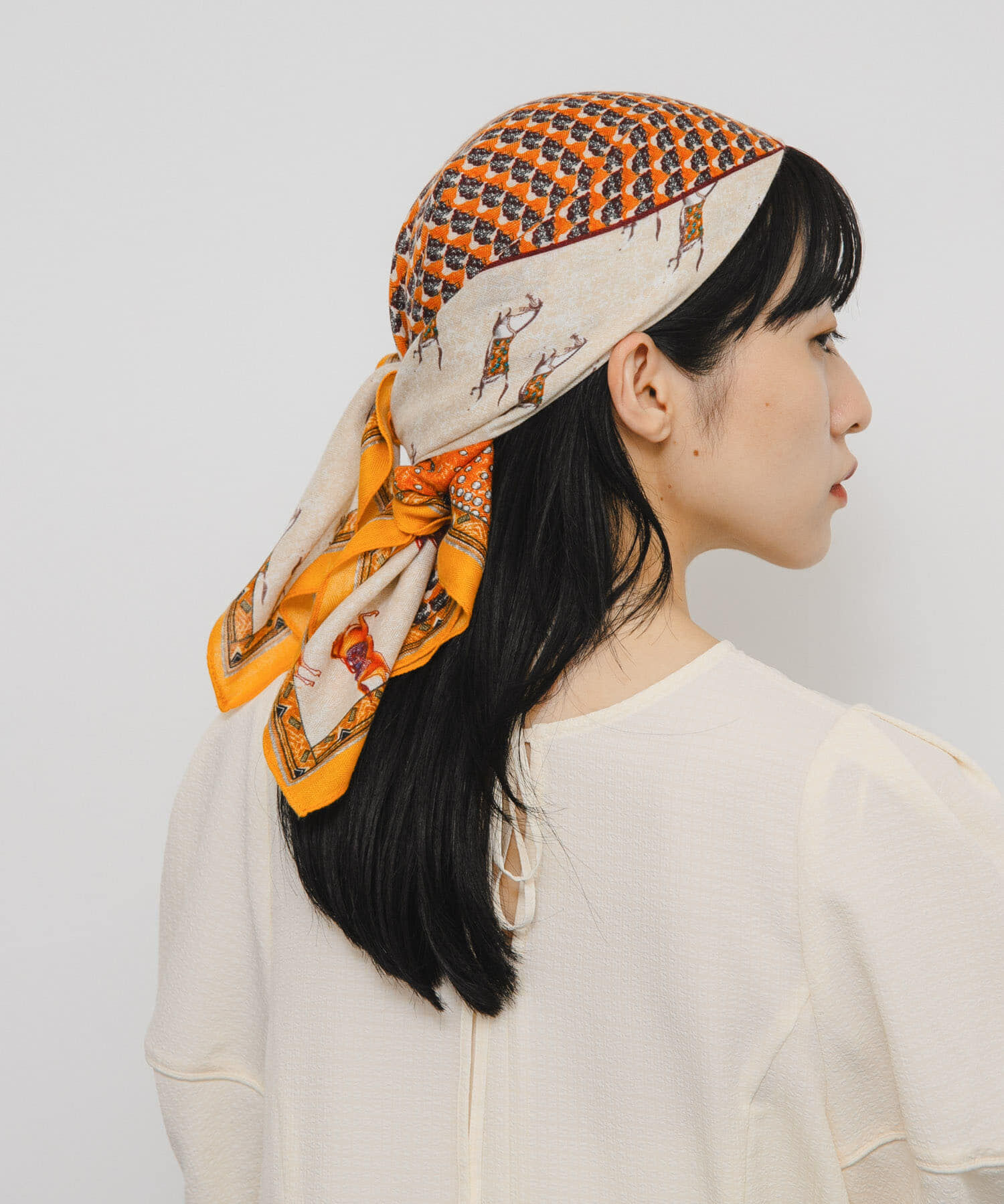  「ホースデザインビッグスカーフ」|バンダナ・スカーフ|