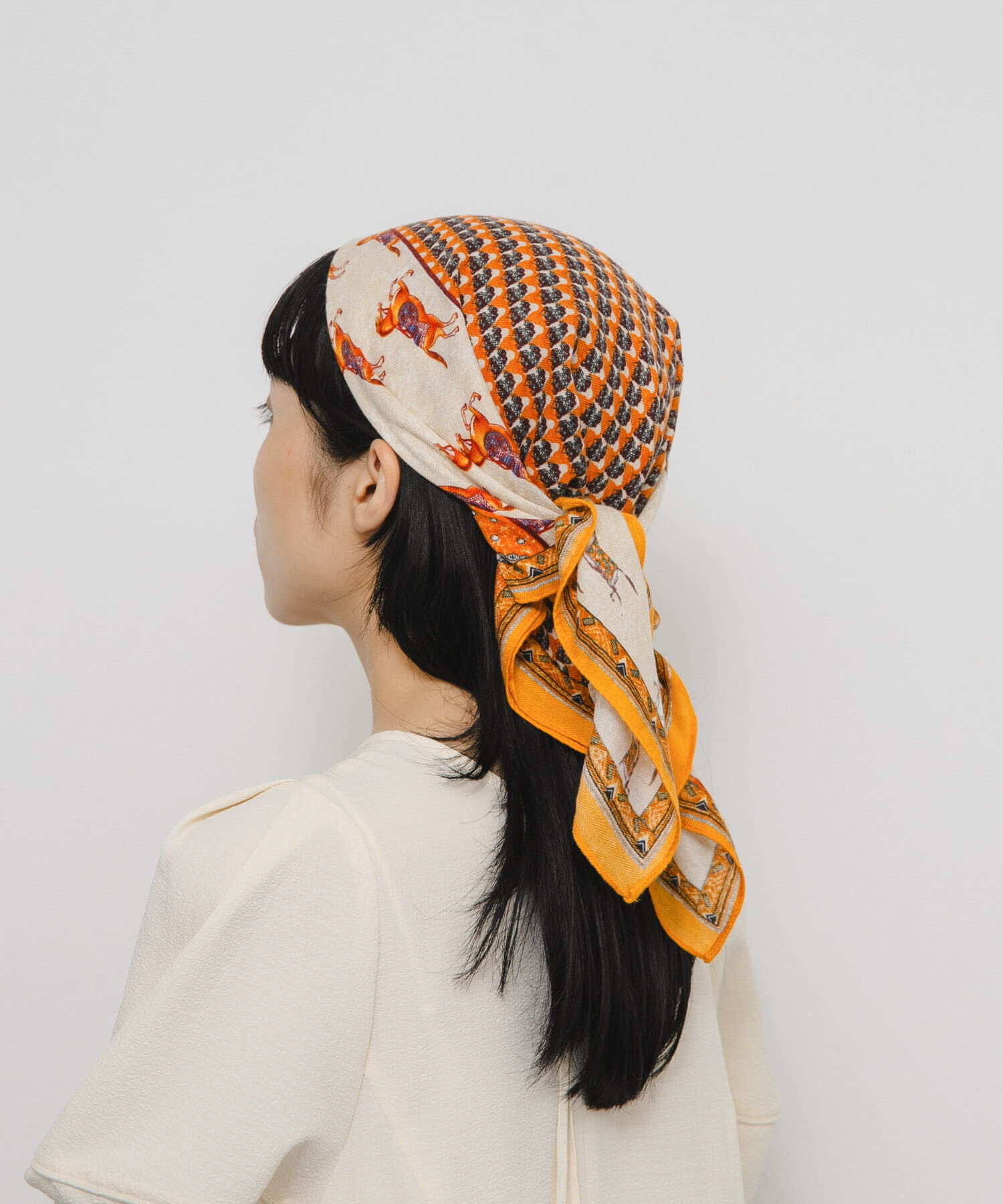  「ホースデザインビッグスカーフ」|バンダナ・スカーフ|