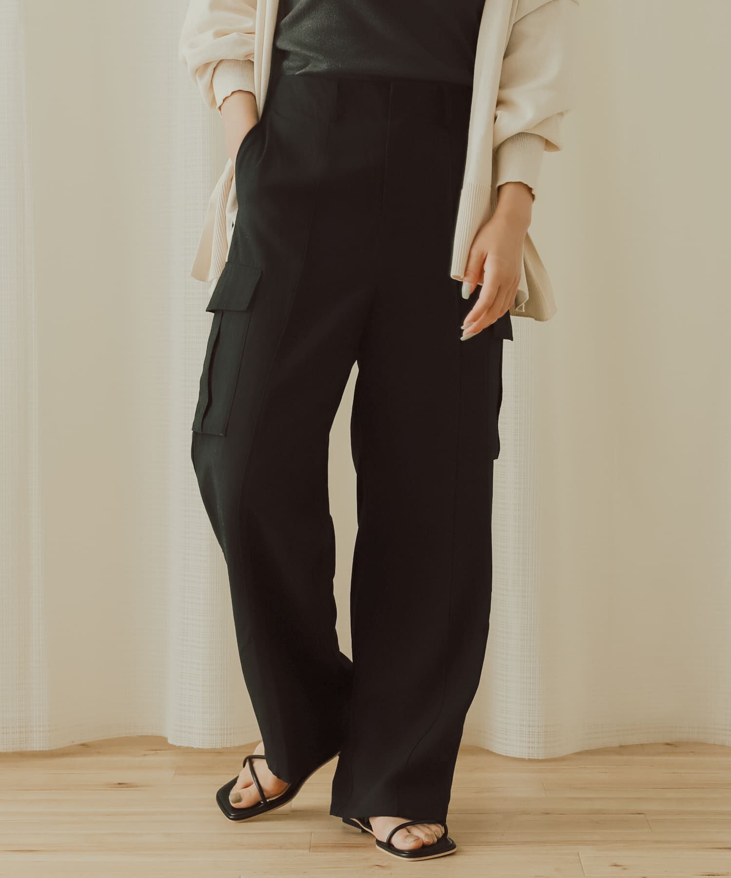 SENSE OF PLACE by URBAN RESEARCH「ハイウエストミリタリーパンツ」|その他|ブラック