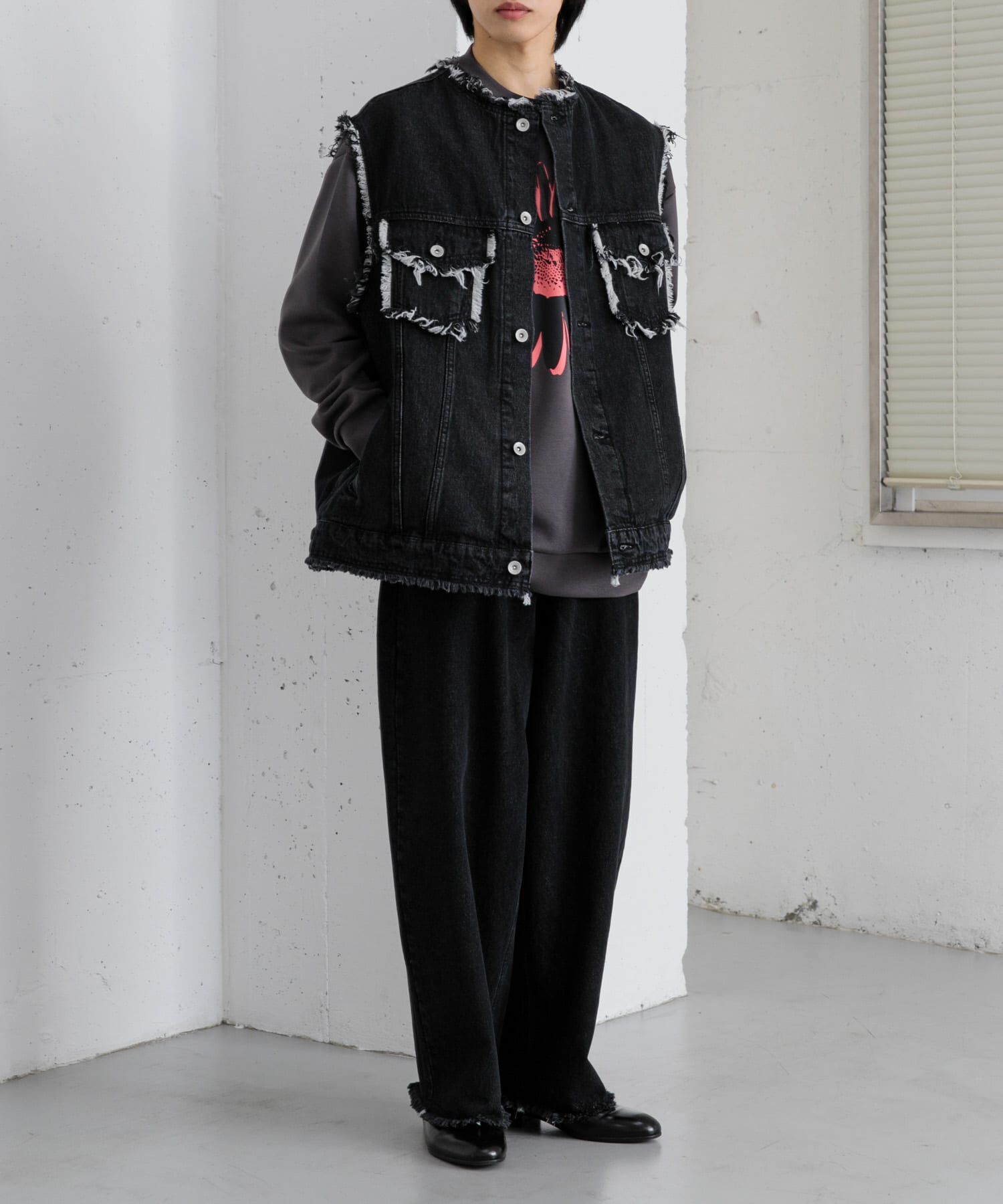 SENSE OF PLACE by URBAN RESEARCH「デニムフリンジベスト」|デニムジャケット|