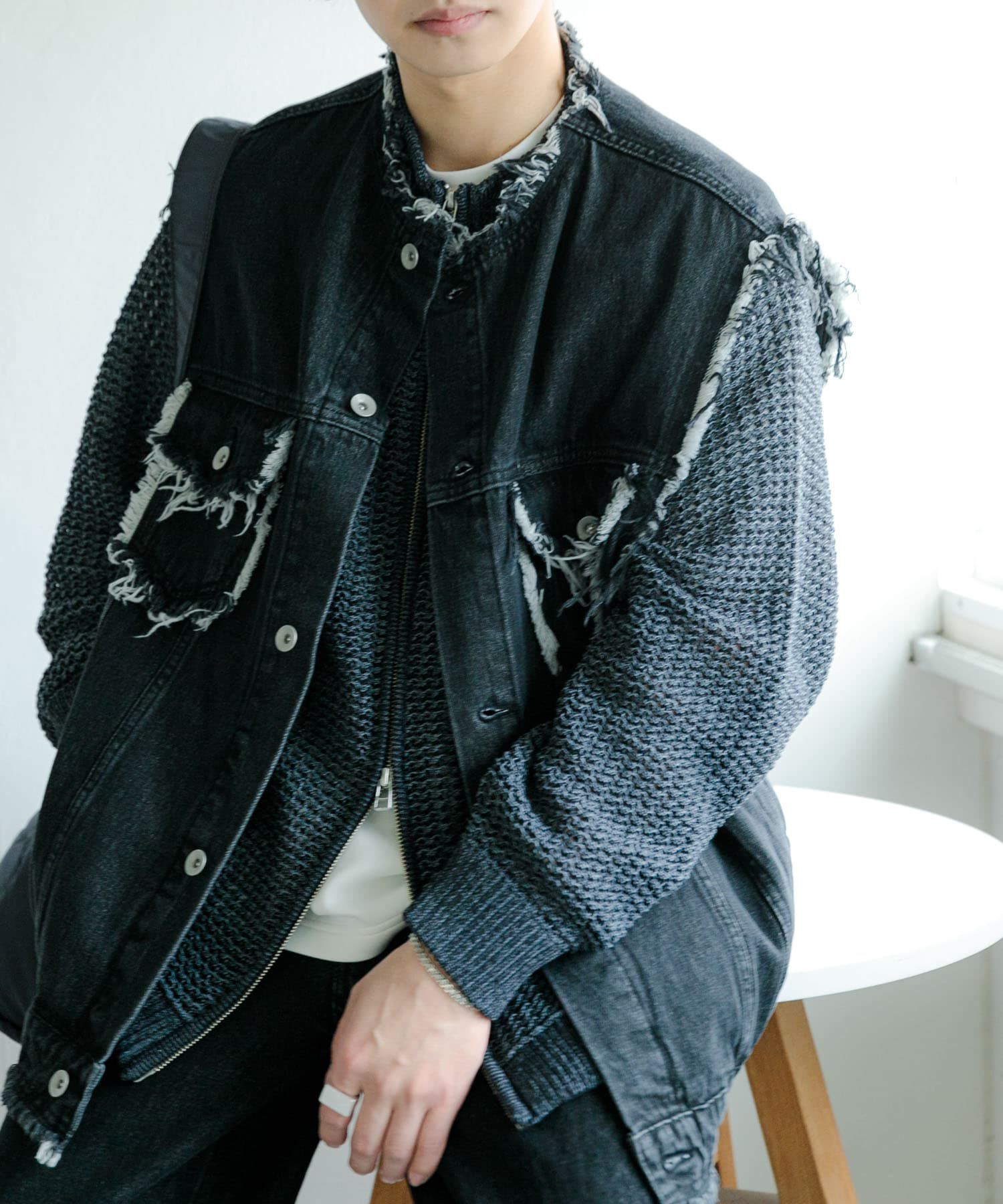 SENSE OF PLACE by URBAN RESEARCH「デニムフリンジベスト」|デニムジャケット|