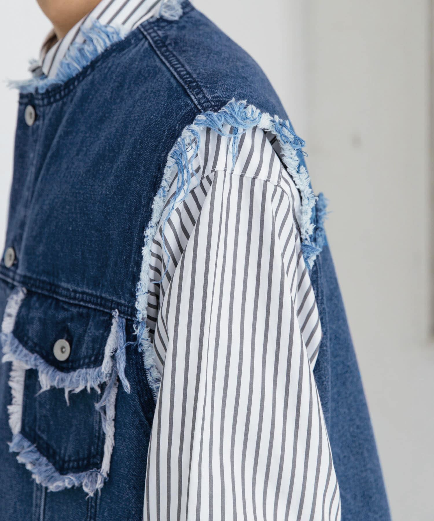 SENSE OF PLACE by URBAN RESEARCH「デニムフリンジベスト」|デニムジャケット|