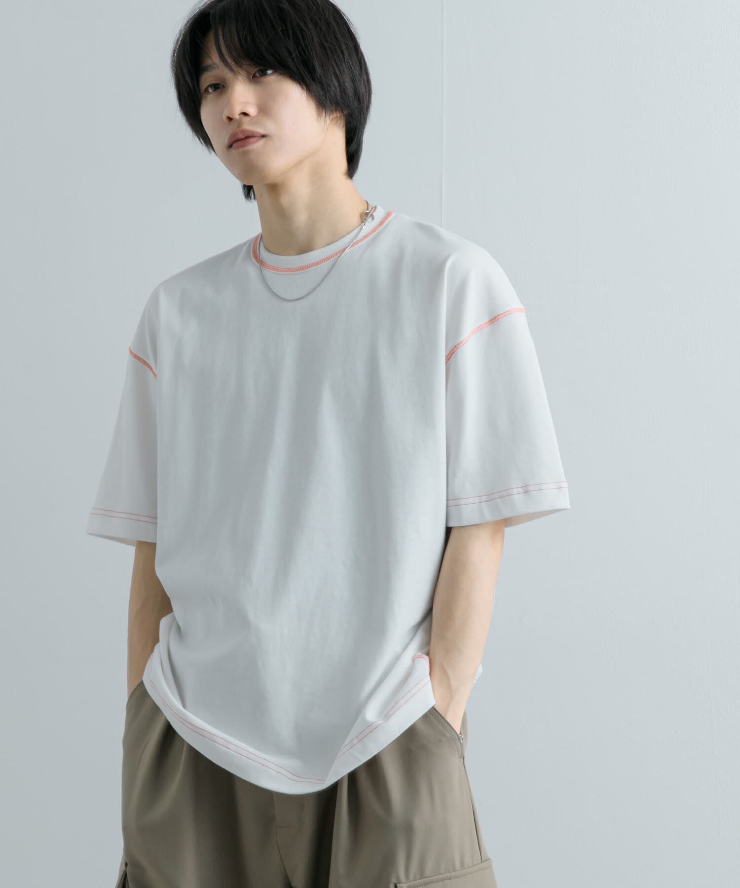 SENSE OF PLACE by URBAN RESEARCH「『ユニセックス』ハイショクステッチデザインT(5分袖)」|Tシャツ・カットソー|