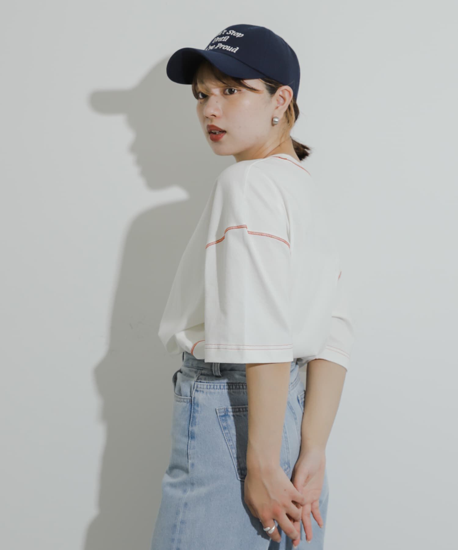 SENSE OF PLACE by URBAN RESEARCH「『ユニセックス』ハイショクステッチデザインT(5分袖)」|Tシャツ・カットソー|