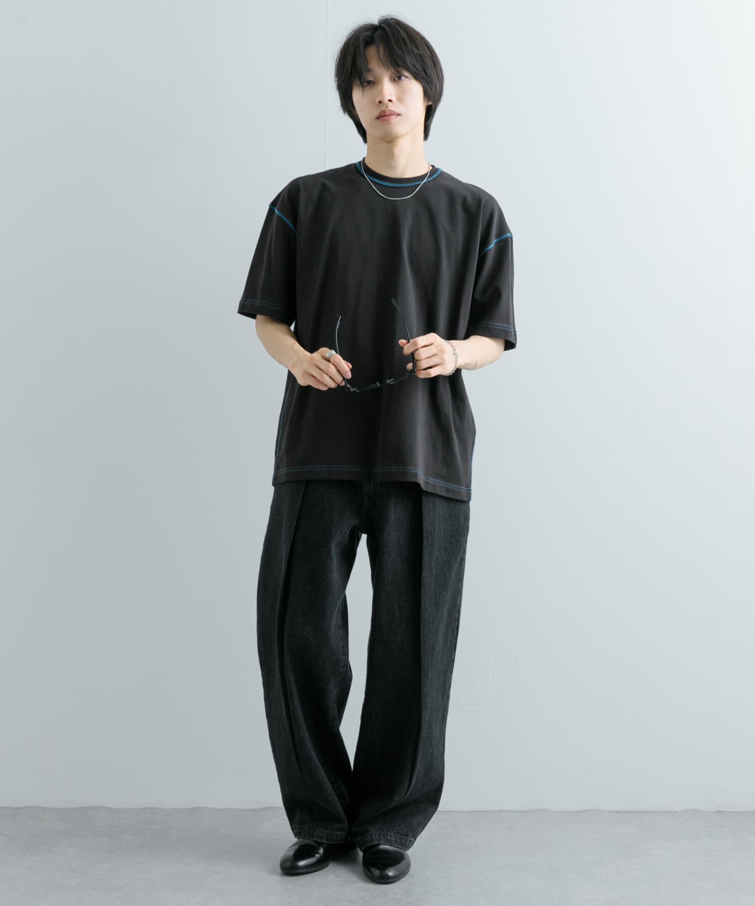SENSE OF PLACE by URBAN RESEARCH「『ユニセックス』ハイショクステッチデザインT(5分袖)」|Tシャツ・カットソー|