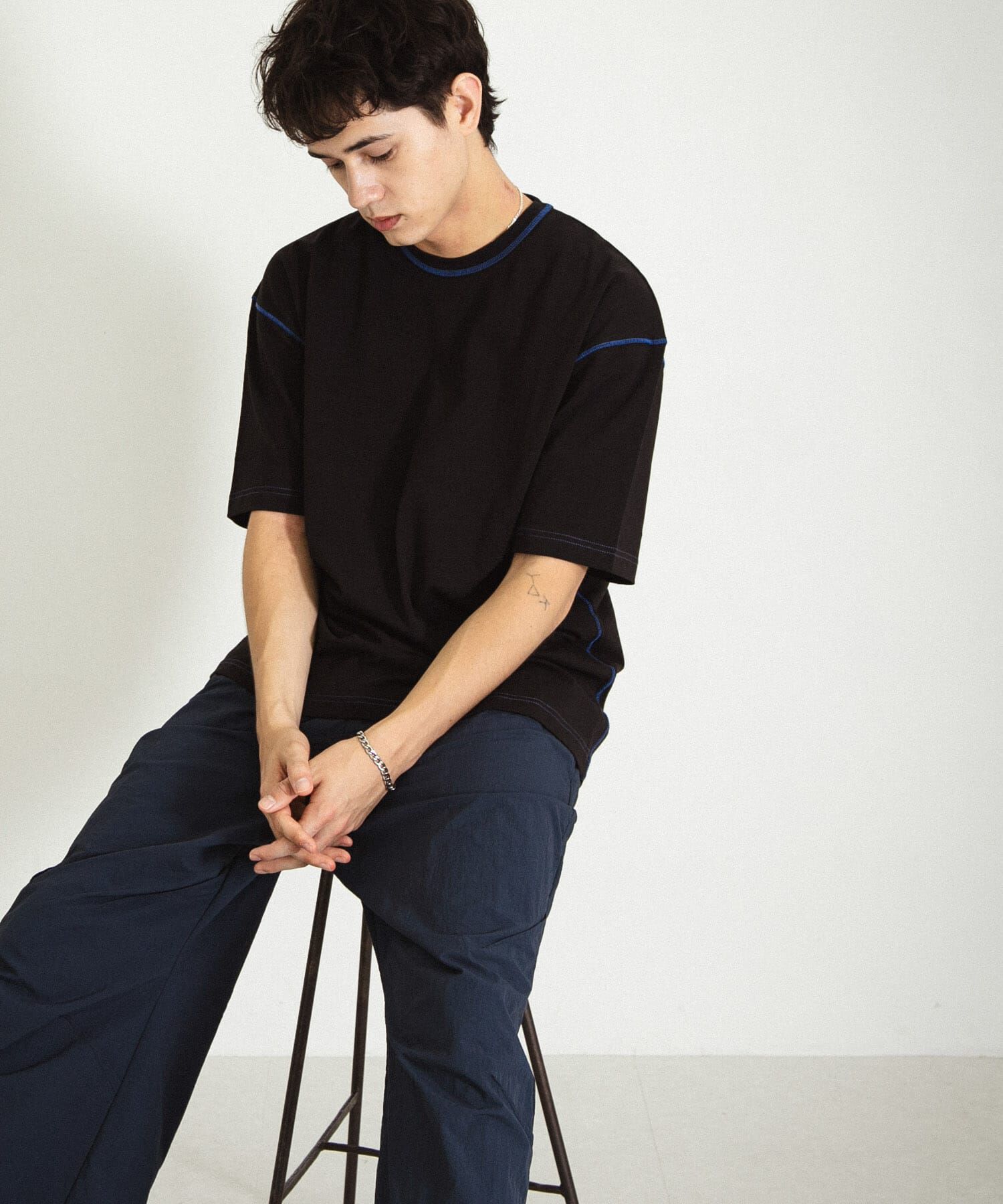 SENSE OF PLACE by URBAN RESEARCH「『ユニセックス』ハイショクステッチデザインT(5分袖)」|Tシャツ・カットソー|
