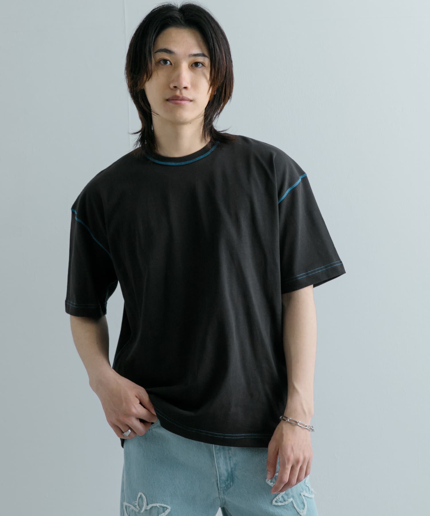 SENSE OF PLACE by URBAN RESEARCH「『ユニセックス』ハイショクステッチデザインT(5分袖)」|Tシャツ・カットソー|