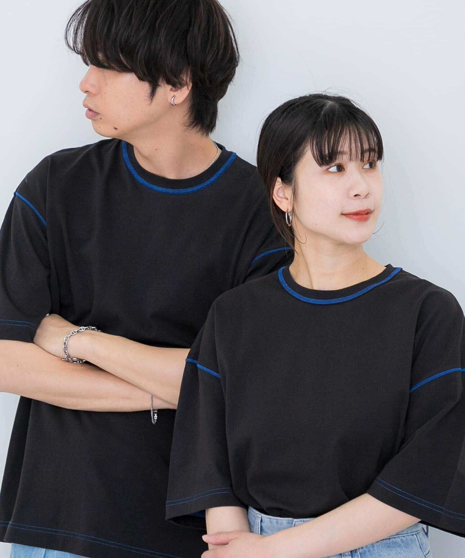 SENSE OF PLACE by URBAN RESEARCH「『ユニセックス』ハイショクステッチデザインT(5分袖)」|Tシャツ・カットソー|