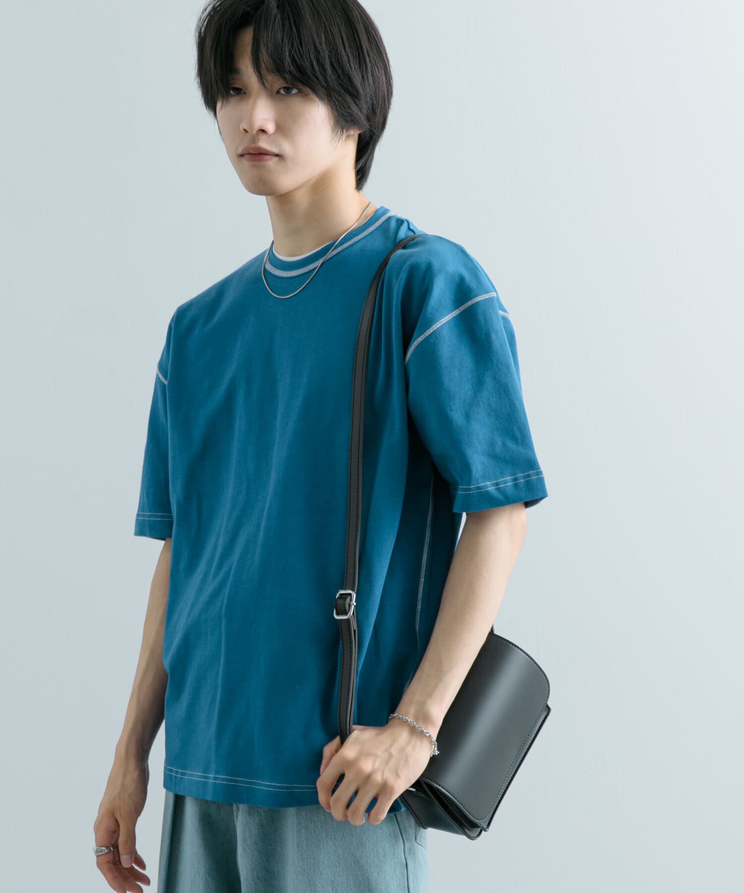 SENSE OF PLACE by URBAN RESEARCH「『ユニセックス』ハイショクステッチデザインT(5分袖)」|Tシャツ・カットソー|