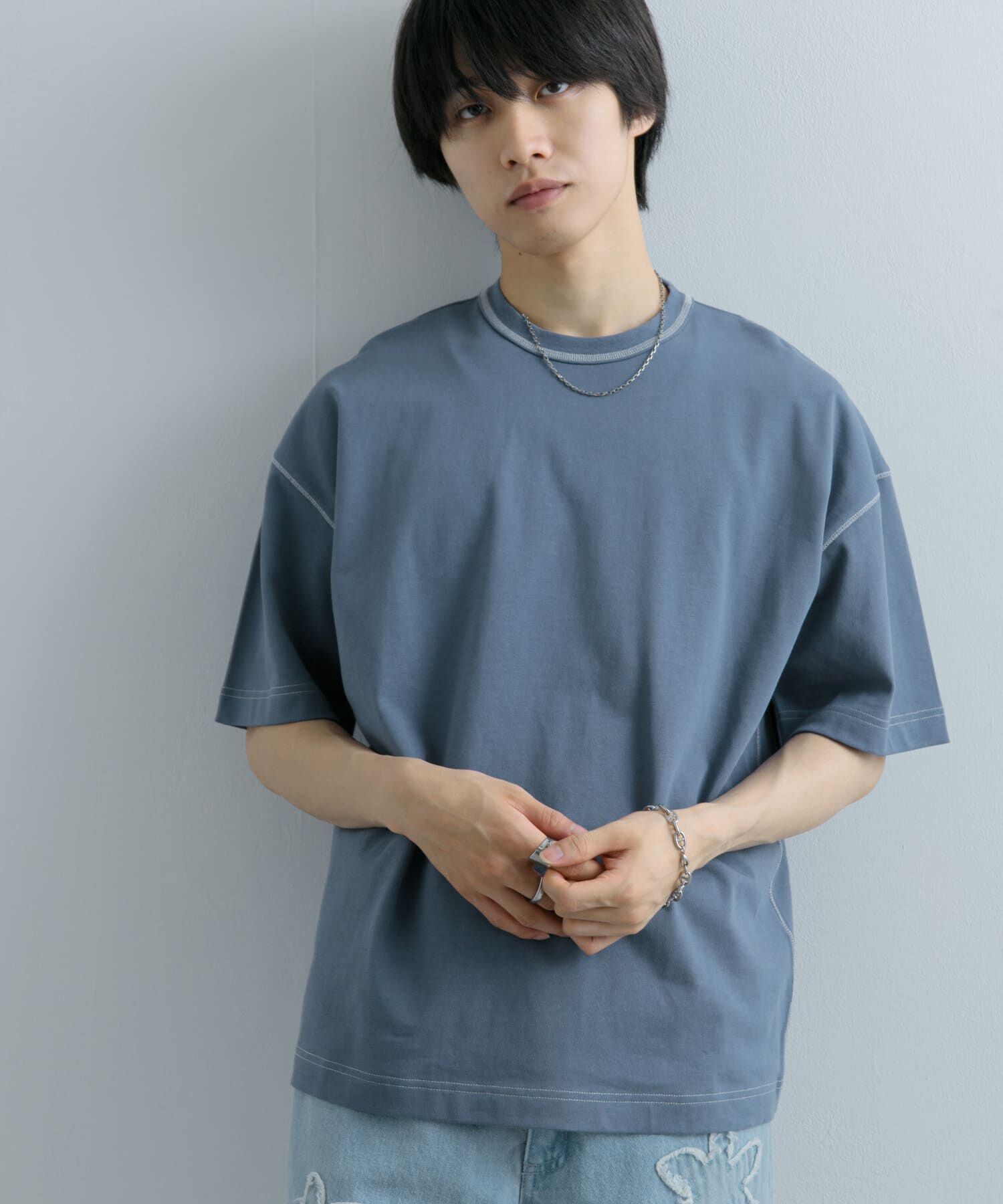 SENSE OF PLACE by URBAN RESEARCH「『ユニセックス』ハイショクステッチデザインT(5分袖)」|Tシャツ・カットソー|