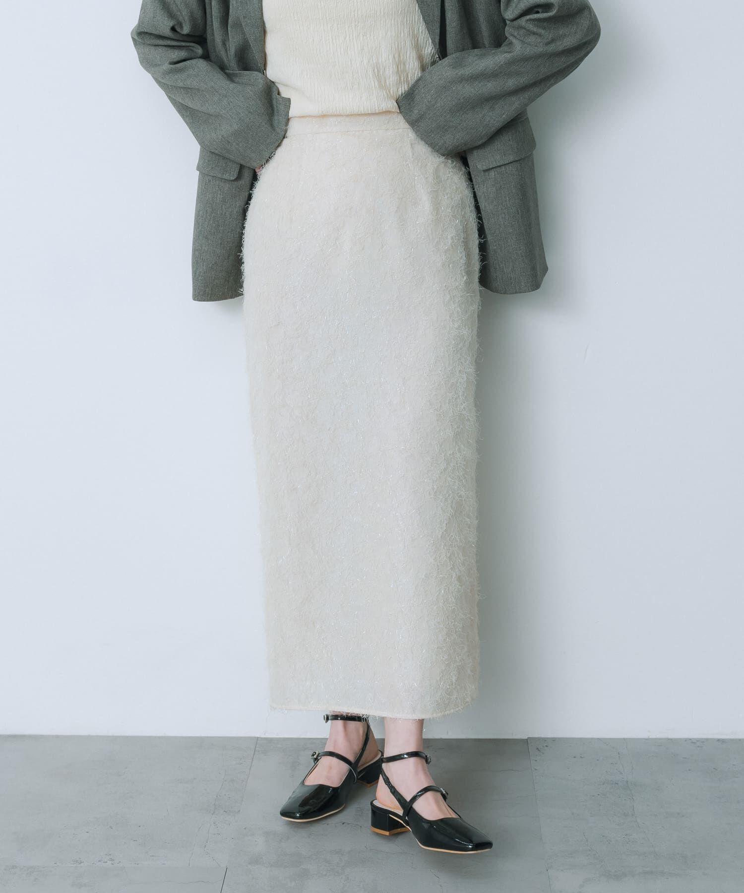 SENSE OF PLACE by URBAN RESEARCH「ジャガードフリンジスカート」|スカート|アイボリー