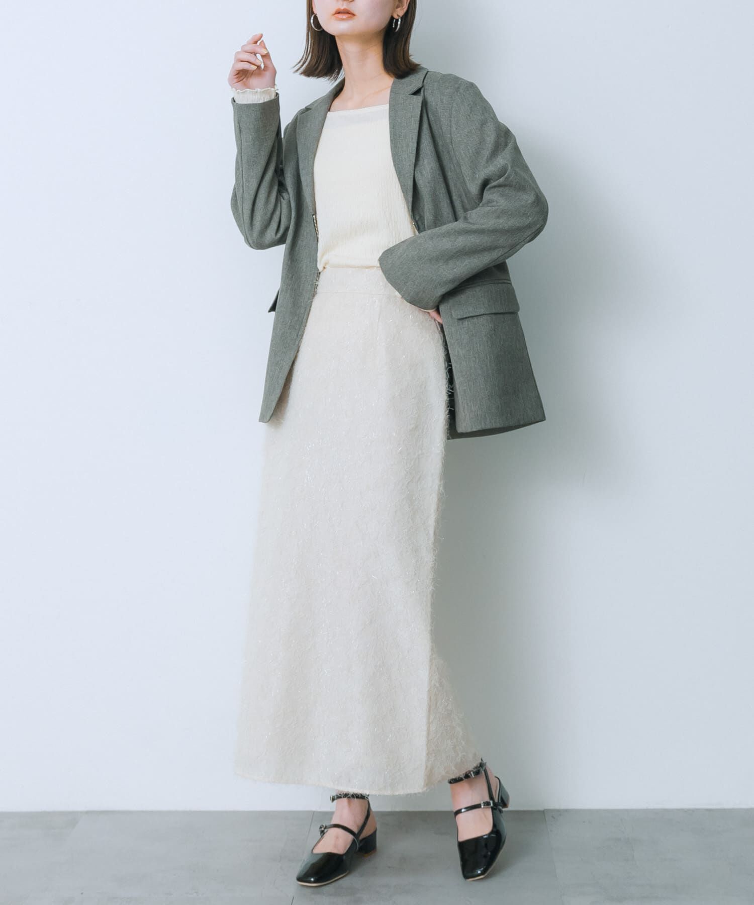 SENSE OF PLACE by URBAN RESEARCH「ジャガードフリンジスカート」|スカート|