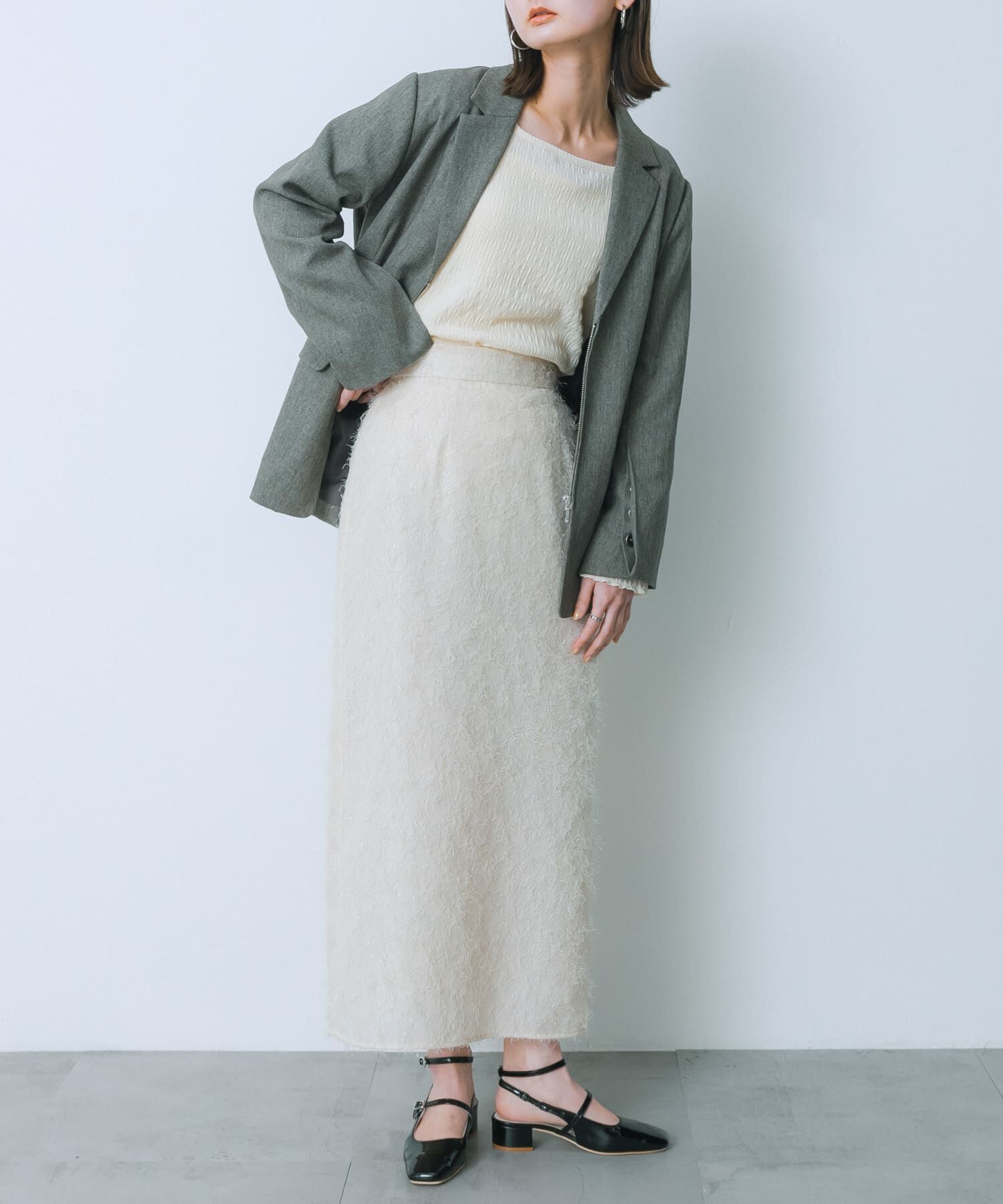 SENSE OF PLACE by URBAN RESEARCH「ジャガードフリンジスカート」|スカート|