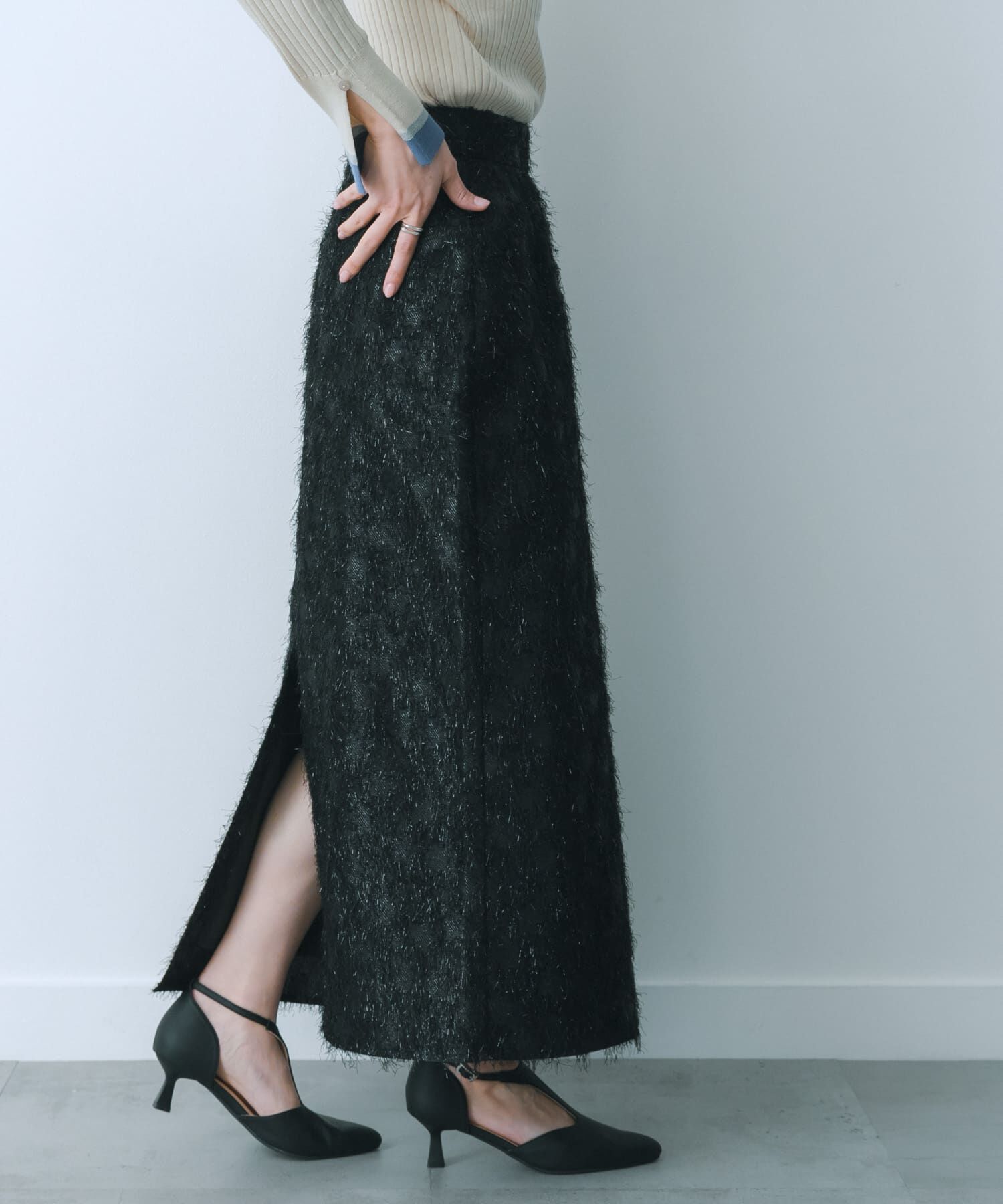 SENSE OF PLACE by URBAN RESEARCH「ジャガードフリンジスカート」|スカート|