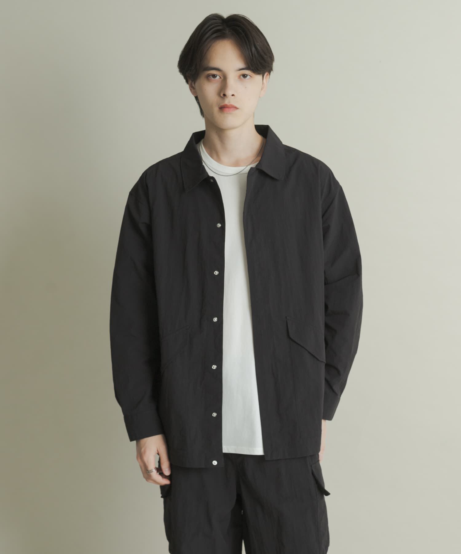 SENSE OF PLACE by URBAN RESEARCH「ユーティリティーロングスリーブシャツジャケット」|その他|ブラック