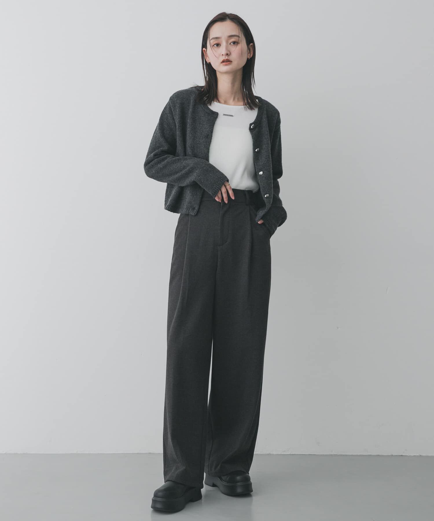 SENSE OF PLACE by URBAN RESEARCH「『BLACK, TALLサイズ/WEB限定』ジャージーストレートスラックス」|その他|