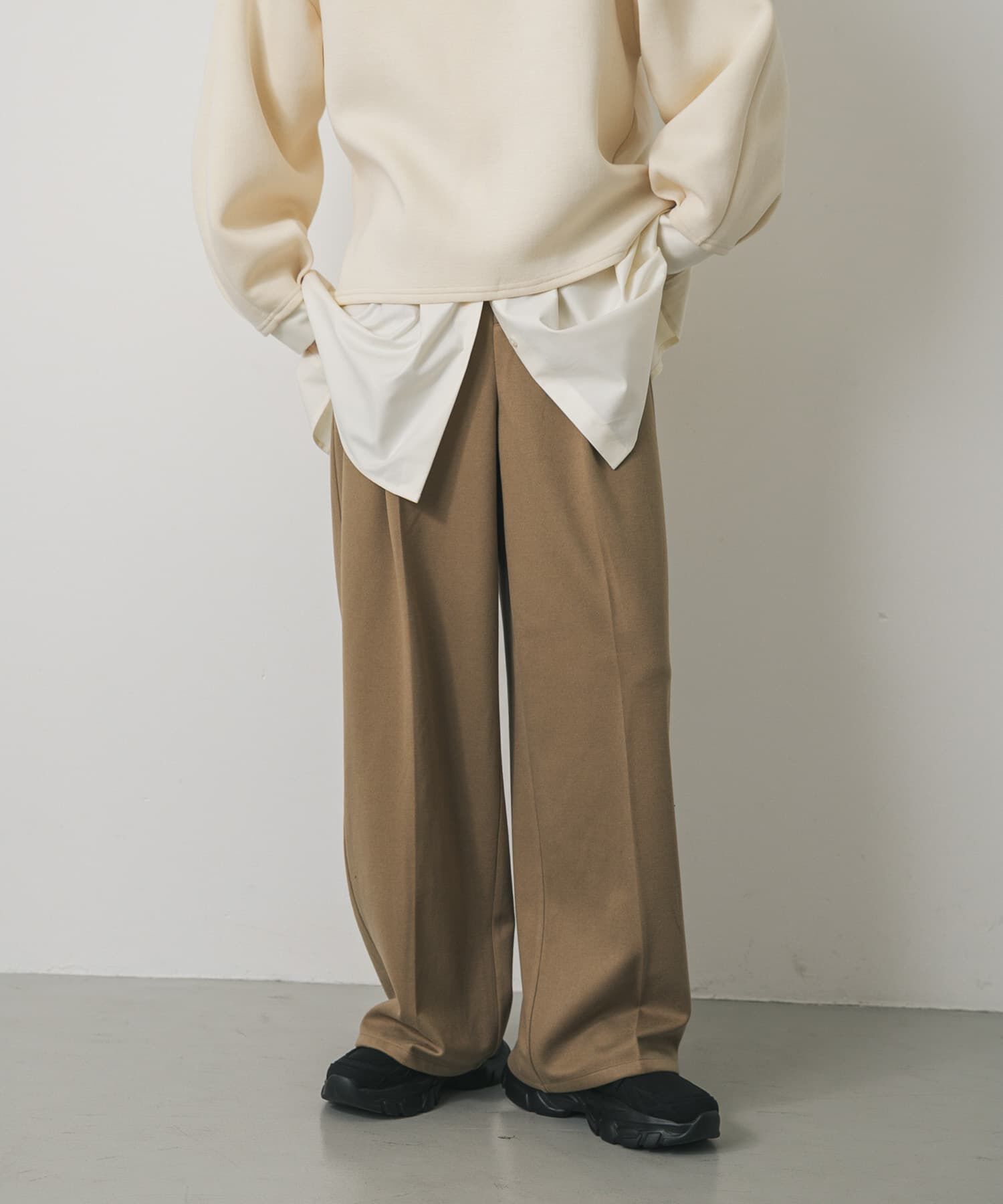 SENSE OF PLACE by URBAN RESEARCH「『BLACK, TALLサイズ/WEB限定』ジャージーストレートスラックス」|その他|