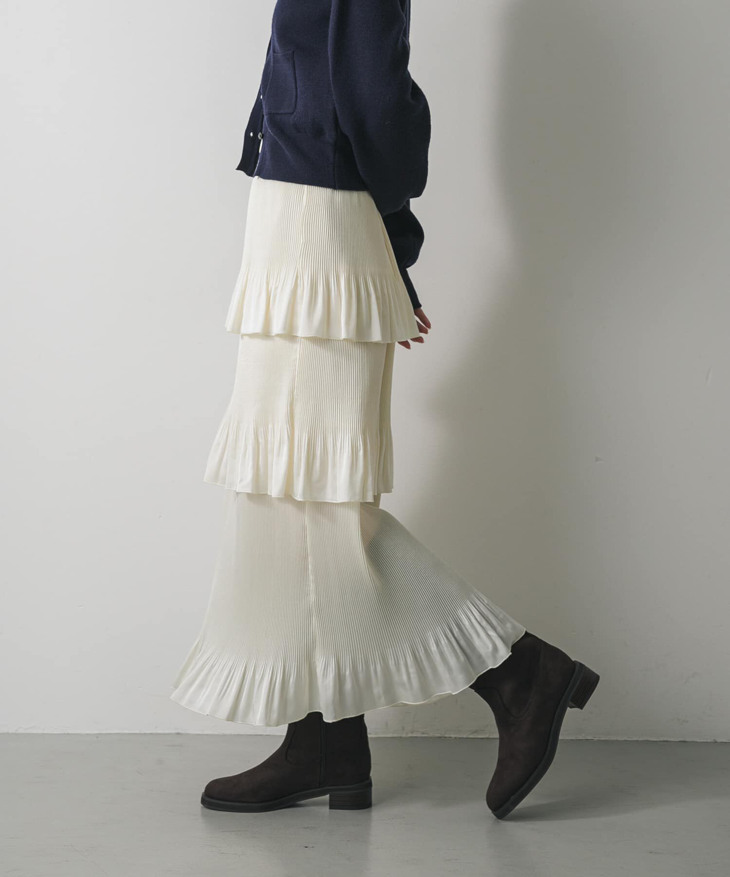 SENSE OF PLACE by URBAN RESEARCH「ティアードプリーツスカート」|スカート|アイボリー