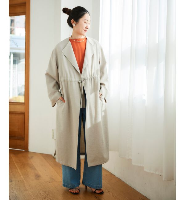  「オックスフォードドロストノーカラーコート」|ノーカラーコート|