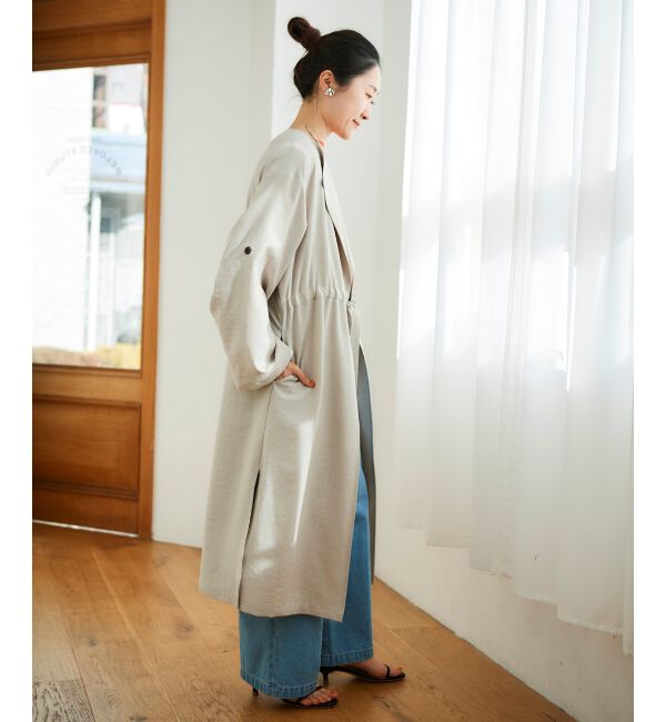  「オックスフォードドロストノーカラーコート」|ノーカラーコート|
