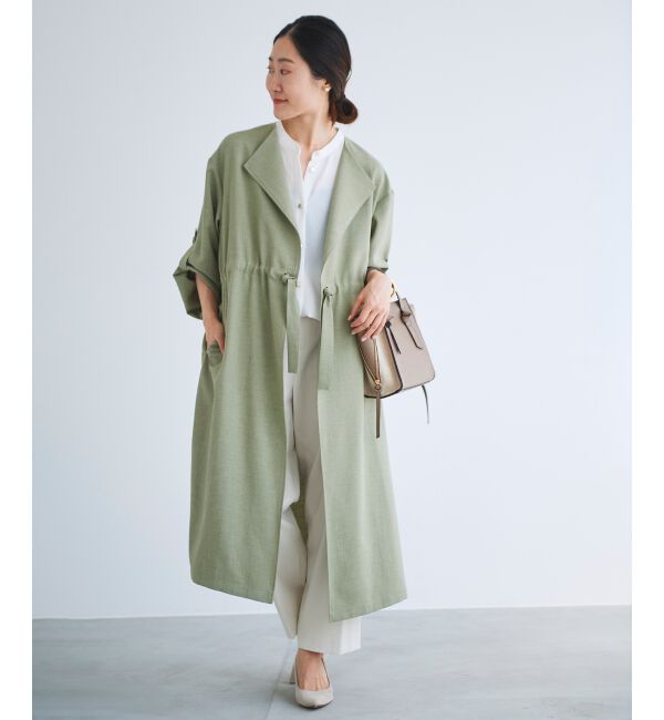  「オックスフォードドロストノーカラーコート」|ノーカラーコート|