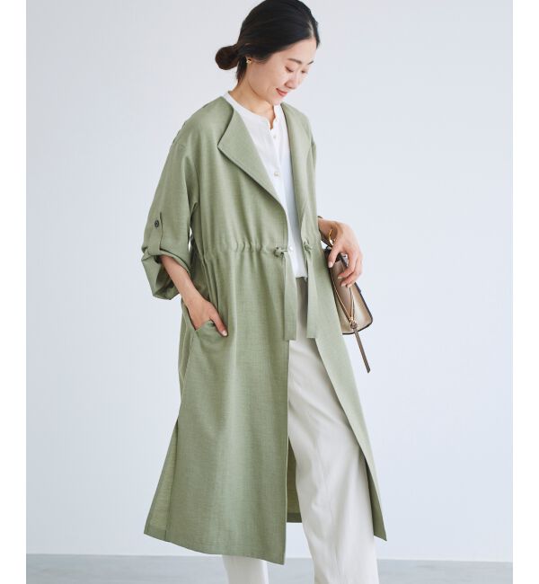 「オックスフォードドロストノーカラーコート」|ノーカラーコート|