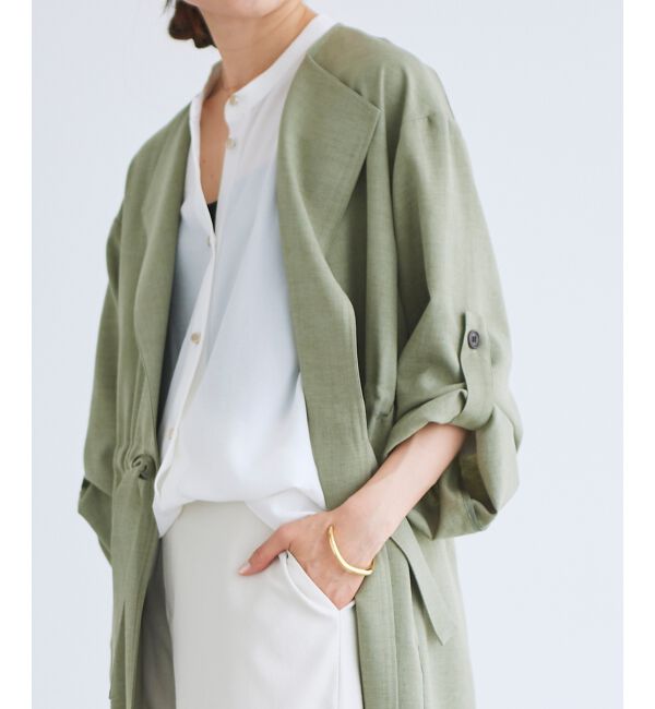  「オックスフォードドロストノーカラーコート」|ノーカラーコート|