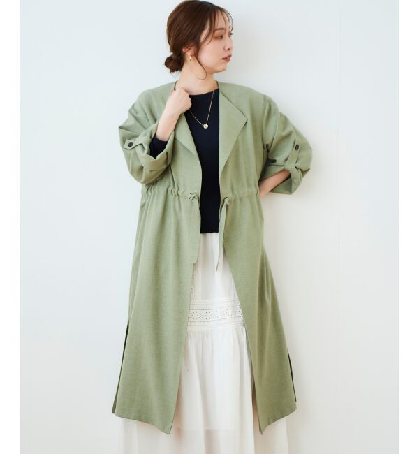  「オックスフォードドロストノーカラーコート」|ノーカラーコート|