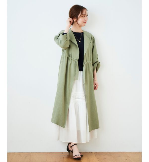  「オックスフォードドロストノーカラーコート」|ノーカラーコート|