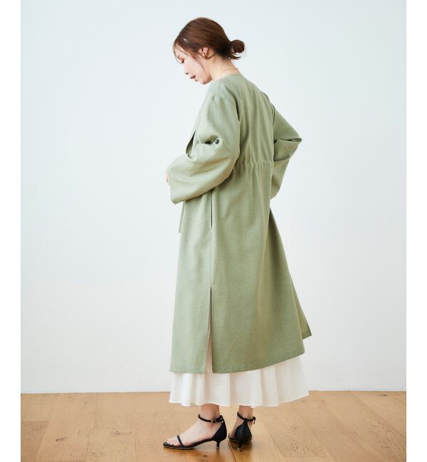  「オックスフォードドロストノーカラーコート」|ノーカラーコート|