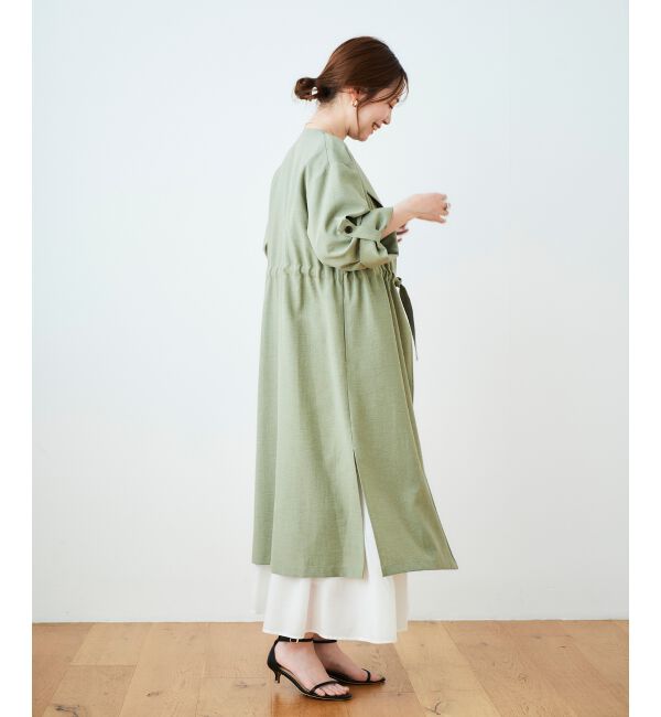  「オックスフォードドロストノーカラーコート」|ノーカラーコート|