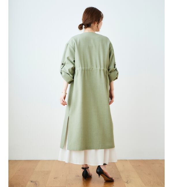  「オックスフォードドロストノーカラーコート」|ノーカラーコート|