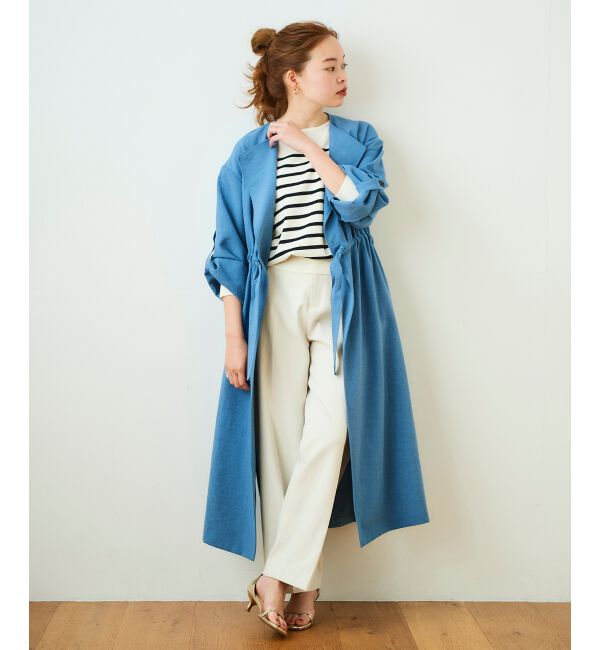  「オックスフォードドロストノーカラーコート」|ノーカラーコート|