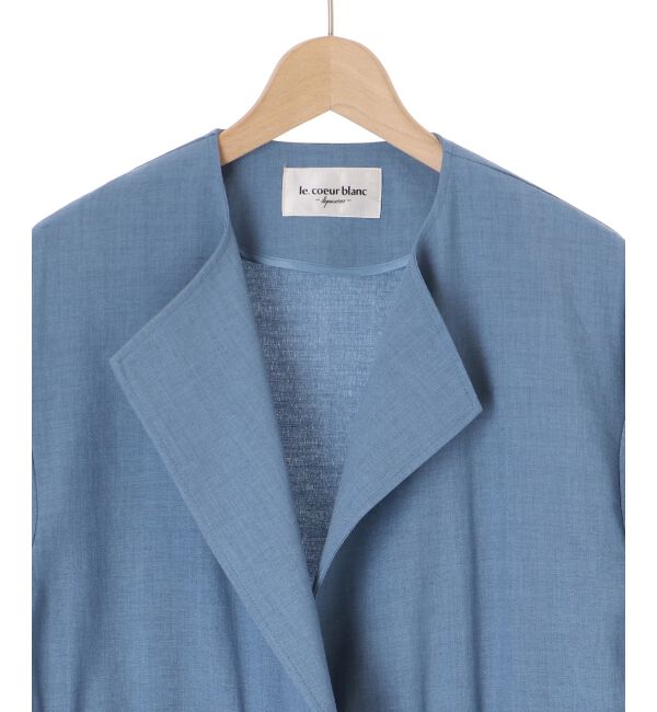  「オックスフォードドロストノーカラーコート」|ノーカラーコート|