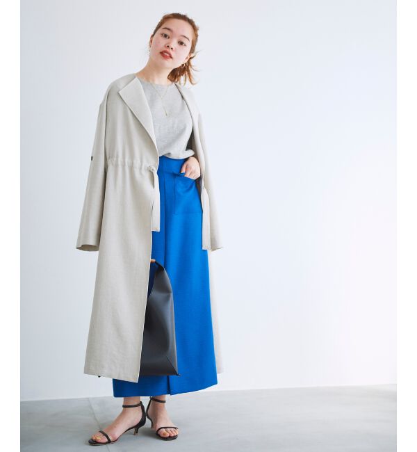  「オックスフォードドロストノーカラーコート」|ノーカラーコート|