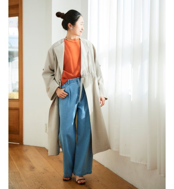  「オックスフォードドロストノーカラーコート」|ノーカラーコート|