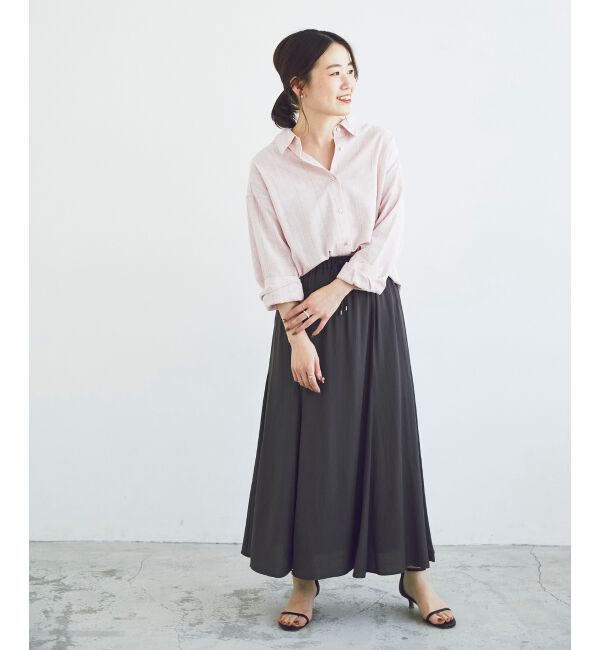 le.coeur blanc「《手洗い可能》リネンライクマーメイドスカート」|スカート|