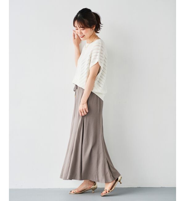 le.coeur blanc「《手洗い可能》リネンライクマーメイドスカート」|スカート|