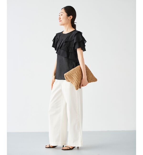 le.coeur blanc「《手洗い可能》ティアードフリルスリーブブラウス」|シャツ・ブラウス|